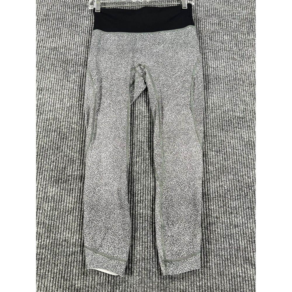 Lululemon Run The Day 7/8 Leggings Womens 6 Gray Black Workout Casual Active
